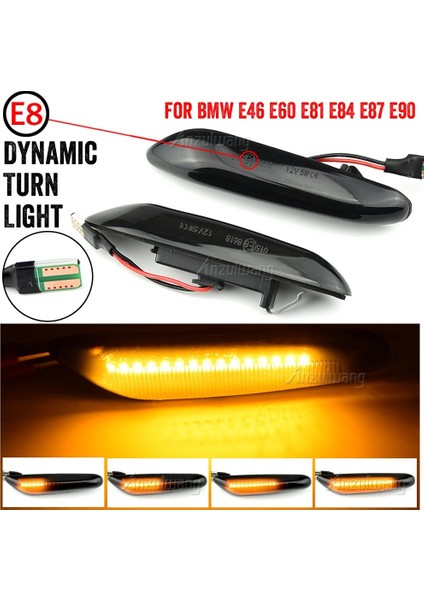 Kristal Beyazı-2 Duman Lens Dinamik Akan LED Dönüş Sinyali Yan Işaretleyici Işık Flaşör Lambası Bmw E90 E91 E92 E93 E60 E87 E82 E46 Aksesuarları (Yurt Dışından) modelleri