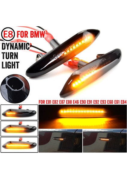 Kristal Beyazı-2 Duman Lens Dinamik Akan LED Dönüş Sinyali Yan Işaretleyici Işık Flaşör Lambası Bmw E90 E91 E92 E93 E60 E87 E82 E46 Aksesuarları (Yurt Dışından) fırsatları