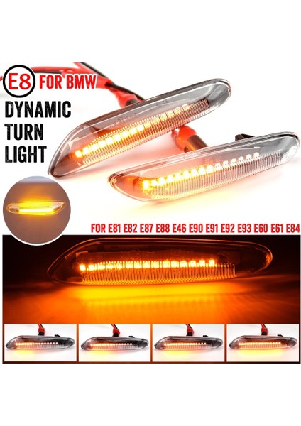 Kristal Beyazı-2 Duman Lens Dinamik Akan LED Dönüş Sinyali Yan Işaretleyici Işık Flaşör Lambası Bmw E90 E91 E92 E93 E60 E87 E82 E46 Aksesuarları (Yurt Dışından) indirimleri