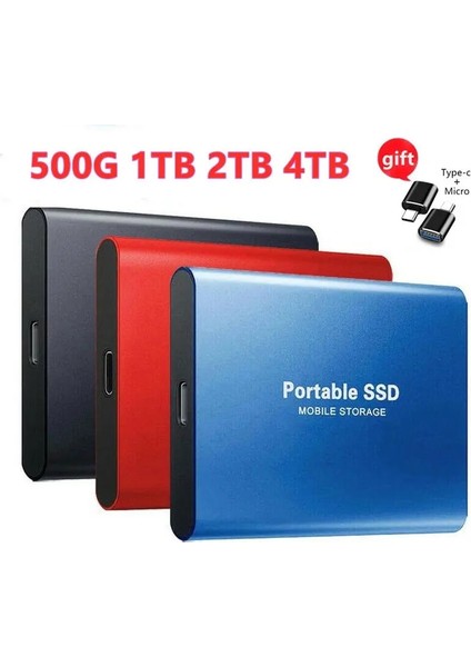 Gümüş Tarzı 4tb 8tb 500GB 4tb Taşınabilir SSD Harici Sabit Disk For Laptoptype-C USB 3.1 SSD Sabit Disk Masaüstü Pc Için Taşınabilir SSD Flash Bellek (Yurt Dışından)