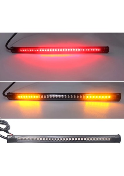 No.1 Boyutu 48 LED Esnek Motosiklet Kuyruk Şeridi Dönüş Direksiyon Sinyali Işığı Kırmızı Sarı Çift Renkli Evrensel Fren Stop Lambası 12V (Yurt Dışından) fiyatları