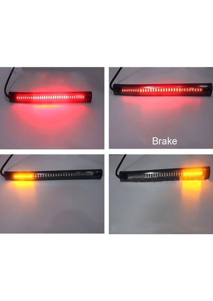 No.1 Boyutu 48 LED Esnek Motosiklet Kuyruk Şeridi Dönüş Direksiyon Sinyali Işığı Kırmızı Sarı Çift Renkli Evrensel Fren Stop Lambası 12V (Yurt Dışından) modelleri