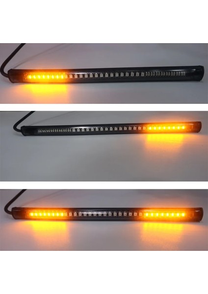 No.1 Boyutu 48 LED Esnek Motosiklet Kuyruk Şeridi Dönüş Direksiyon Sinyali Işığı Kırmızı Sarı Çift Renkli Evrensel Fren Stop Lambası 12V (Yurt Dışından) indirimleri