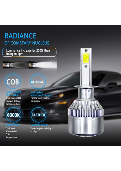 8000LM Tarzı 6000K Soğuk Beyaz 1 Adet H4 H7 H1 H3 H11 H13 LED Far Lam Derece Araba Lightk 72W 12V 8000L Farlar Sis Ampul (Yurt Dışından)