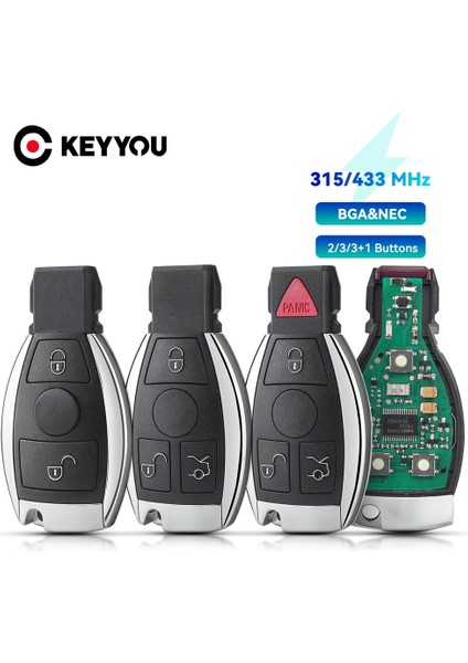 4 Düğme Stili 433MHZ Keyyou Akıllı Araba Anahtarı Araba Uzaktan Kumanda Anahtarı Mercedes Benz A B S E Sınıfı Desteği Bga & Ne .92MHZ Düğmeler (Yurt Dışından)