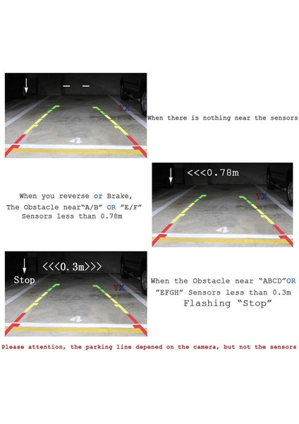 4 Sensör Stili Kırmızı Koorinwoo Görünür Video Otopark Sensörleri DVD Andriod Medya Sistemi Için Arka Alarmlı Parktronic ile Arka Işık Ön Probları (Yurt Dışından)