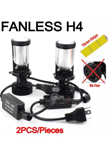 Sağdan Direksiyon Stili Fan Yok Wpair Lamba H4 LED Mini Bi LED Lens Projektör Araba Far Lm Lampada LED H4 Hilow Işın Işıkları Canbus 12V Ampul (Yurt Dışından)