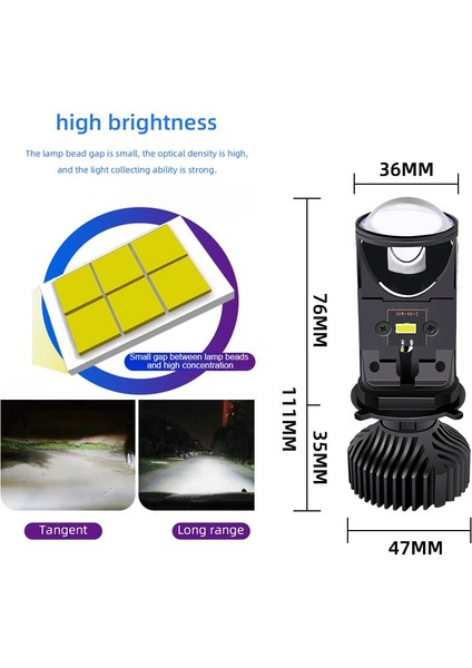 Sağdan Direksiyon Stili Fan Yok Wpair Lamba H4 LED Mini Bi LED Lens Projektör Araba Far Lm Lampada LED H4 Hilow Işın Işıkları Canbus 12V Ampul (Yurt Dışından)