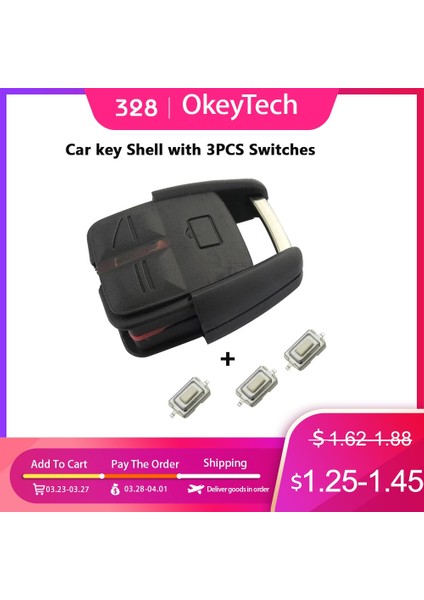 Sadece Vaka Okeytech Araba Anahtarı Durum Oto Yedek Kapak Anahtar Kabuk Yumuşak 3 Düğmeler Opel Vauxhall Insignia Vectra Astra Zafira Için Işık ile (Yurt Dışından) fiyatları
