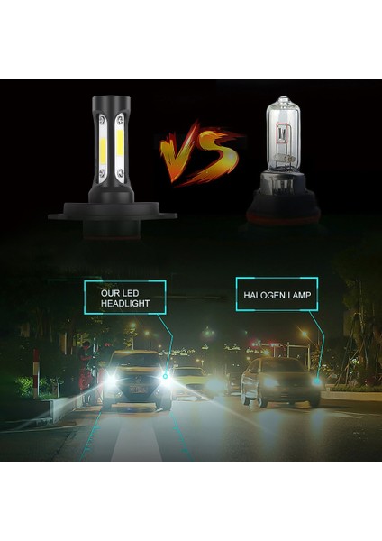 8000LM Tarzı 6500K 2 Adet H4 LED Araba Far 3 Cob Auto S2 Araba Kafa Lambası Ampulleri 72W 8000LM Araba Aksesuarık LED Sis Lambası (Yurt Dışından) fırsatları