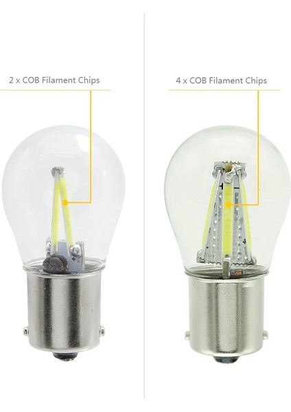 Beyaz Stil 1156 4 Cob Led'i W Ba BAY15D Cob LED Filament Ar Fren Lambaları Otomatik Ters Ampul Park Lambası 12V Kırmızı Beyaz Sarı (Yurt Dışından)