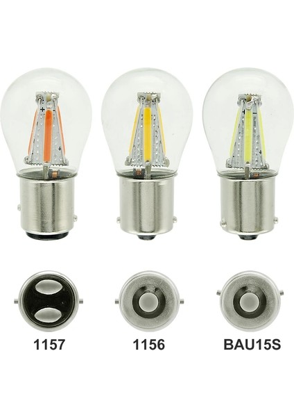 Beyaz Stil 1156 4 Cob Led'i W Ba BAY15D Cob LED Filament Ar Fren Lambaları Otomatik Ters Ampul Park Lambası 12V Kırmızı Beyaz Sarı (Yurt Dışından)