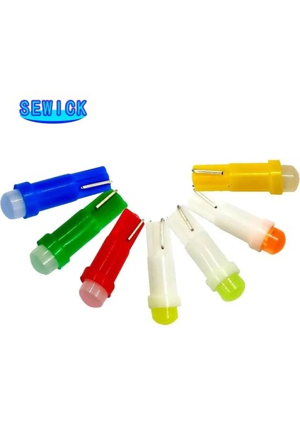 Buz Mavisi T5 LED Işıklar W1.2W W3W LED Araba Iç Işık Oto Yan Kama Pano Göstergesi Gösterge Lambası Ampul LED (Yurt Dışından)