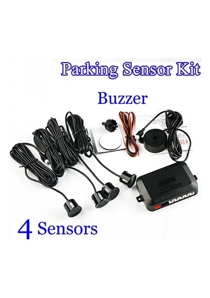 Mavi Stil Zil 4 Sensörler LED Ekran LCD Ekran Buzzer Araba Park Sensörü Kiti Ters Yedekleme Otopark Radar Monitörü (Yurt Dışından)