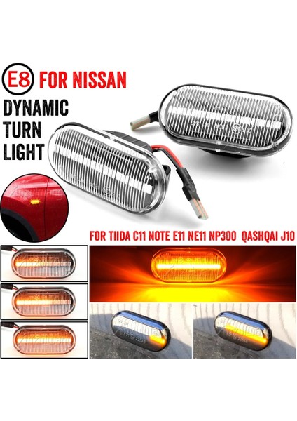 Dinamik Füme Nissan Tiida C11 Için Not E11 Micra K12 NP300 Navara D40 Qashqai J10 LED Dinamik Yan Işaretleyici Dönüş Sinyali Işık Tekrarlayıcı Lamba (Yurt Dışından) indirimleri