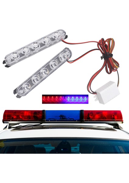 6led Tarzı Kırmızı Mavi 1 Çift Polis Işıkları LED Strobe Işıkları Flaşör Otomatik Flaş Stroboskoplar Flaş Işığı Acil Uyarı Işığı Park Sinyal Işığı (Yurt Dışından) modelleri
