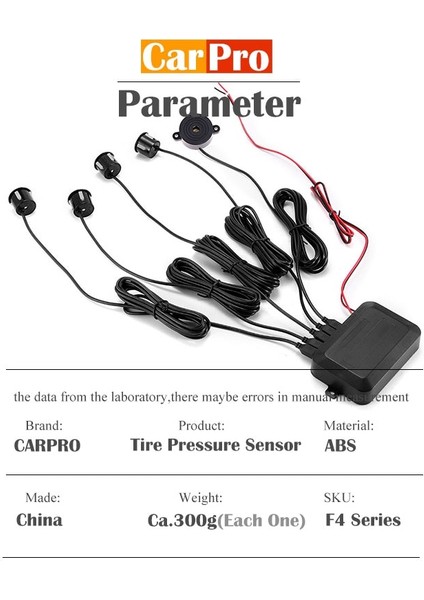 Gümüş Rengi Carpro 12V Araba Park Sensörü Kiti Evrensel 4 Buzzer Ters Yedekleme Radar Sesli Uyarı Göstergesi Prob Sistemi (Yurt Dışından) fırsatları
