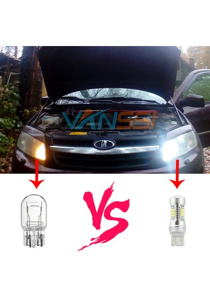 7443 Srck Stili Kehribar Sarısı Vanssı Rck LED Ampul Lada Vesta Granta Kalina Için Ön Gündüz Çalışan Işık T20 LED Araba Işık Beyaz Kırmızı Sarı (Yurt Dışından) fiyatları