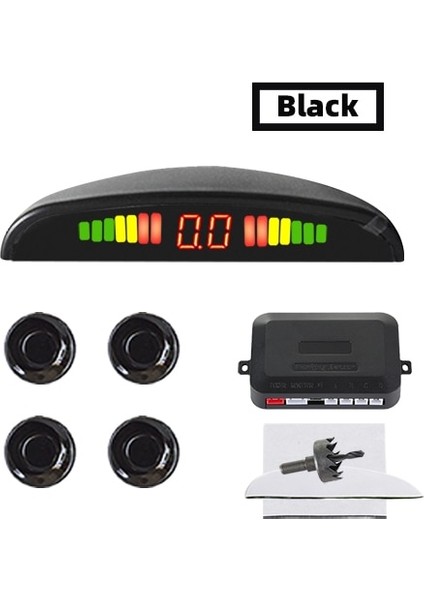 Siyah Sınovcle Araba LED Park Sensörü Kiti 4 Sensörler Arka Işık Ekran Ters Yedekleme Radar Monitör Sistemi 12V 8 Renk (Yurt Dışından)