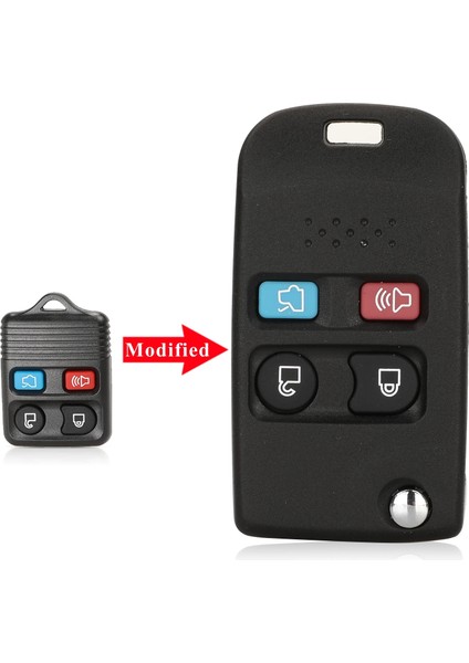 4 Düğme Stili FO21 Bıçaklı Jingyuqin Ford Edge Flex Explprer Için Modifiye Flip Anahtar Kabuk Kaçış Seferi Odak Lincoln Mercury Navigator Uzaktan Fob Kılıf (Yurt Dışından)