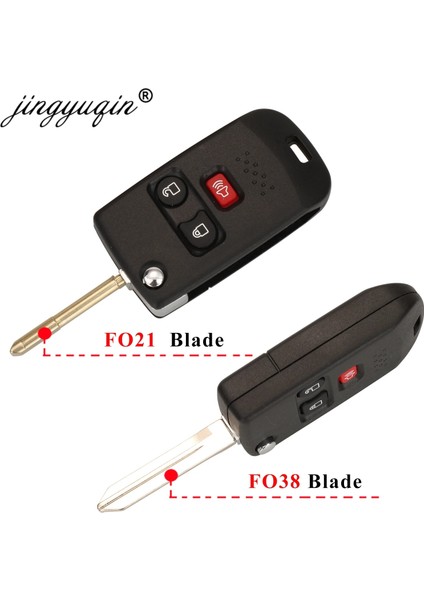4 Düğme Stili FO21 Bıçaklı Jingyuqin Ford Edge Flex Explprer Için Modifiye Flip Anahtar Kabuk Kaçış Seferi Odak Lincoln Mercury Navigator Uzaktan Fob Kılıf (Yurt Dışından) fırsatları
