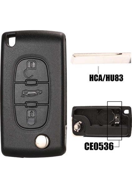 3b2 CE0536 HU83 Stili Citroen Için Peugeot Citroeasso Için Jingyuqin Flip Uzaktan Araba Anahtarlık Kabuk (Yurt Dışından)