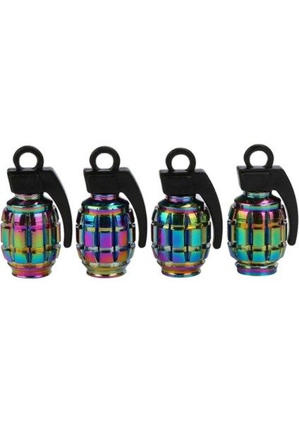 Bir Stil 4 Adet Neon Işıkları Renkli Alüminyum Araba Lastiği Valf Kapakları Mermi Tasarımı Araba Kamyon Hava Limanı Kapağı Lastik Jant Valfi Tekerlek Kök Kapağı (Yurt Dışından)