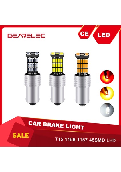 1157 BAY15D Stili Sarı 1 Adet Canbu Baw BAY15D Smd LED Fren Lambaları 12V Otomatik Ters Lamba Gündüz Çalışan Sinyal Işığı (Yurt Dışından)