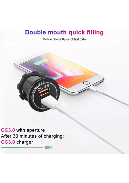 2.1A Kırmızı USB Araba Motosiklet Çakmak Qc 3.0 Çift USB Şarj Cihazı Araba Moto Çakmak Soketleri Elektrik Fişi Çıkışı LED (Yurt Dışından) modelleri