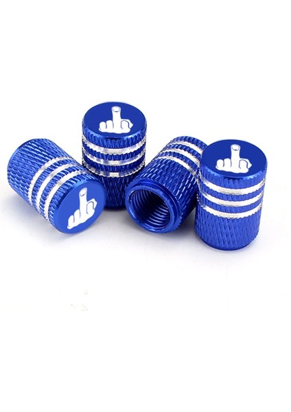 C01634 - Mavi Stil Araba Lastik Vana Kök Kapakları (4 Adet) Nipel Kapakları Kapak Metal Alüminyum Alaşımlı Lastik Jant Kök Tekerlek Kapakları Araba Kamyon Motosiklet Bisiklet Için (Yurt Dışından)