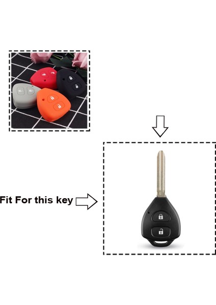 Gri Dandkey Silikon Kapak Kılıf Toyota Camry Highlander Corolla Hilux Vitz Vios Rav4 Aqua Land Cruis Uzaktan Anahtar Koruyucu (Yurt Dışından) modelleri