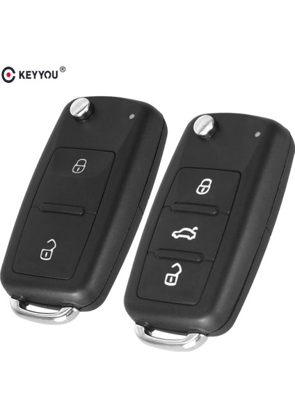 2. Model Keyyou Düğmeleri Katlanır Araba Anahtarı Sustalı Anahtar Flip Anahtar Kabuk Vw Polo Passat B5 Tiguan Golf Volkswagen Seat Skoda (Yurt Dışından) modelleri