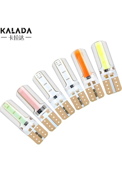 2 Adet Stil Kırmızı T10 W5W Ar LED Canbus Hata Yok Silika Jel Cob Ampul 12V Otomobil Styling Lights Buz Mavisi Yeşil Pembe Kırmızı Lamba (Yurt Dışından)