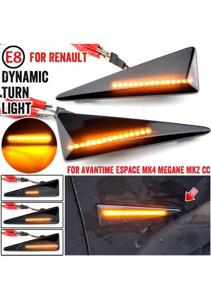 Kristal Beyazı Ar Dinamik LED Yanıp Sönen Dönüş Sinyali Yan Işaret Lambası Renault Mk4 Vel Satis Rüzgar Avantime Megane 2 Sce Espace 4 (Yurt Dışından)