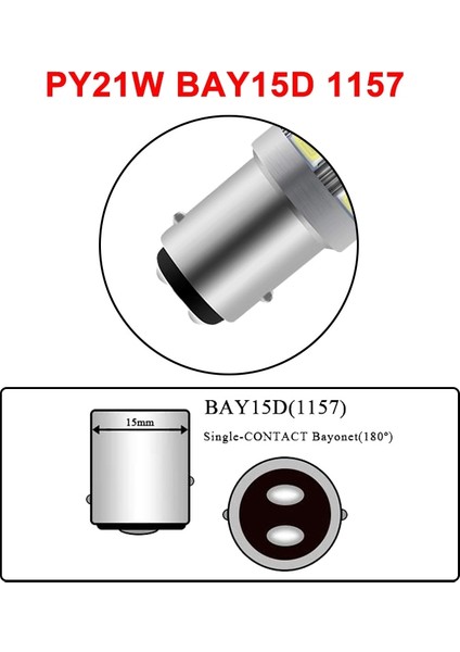 BA15S 1156 Stili BAY15D 1157 Ar LED Ampul P21W BAY21W BAY15D Urn Sinyal Lambası 12V ve 7500K Otomatik Kuyruk Fren Park Lambaları (Yurt Dışından)