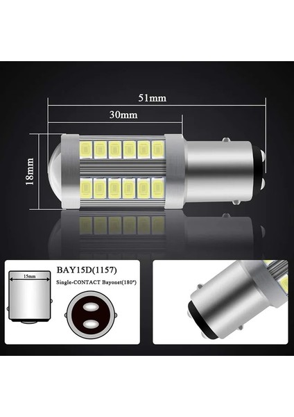 BA15S 1156 Stili BAY15D 1157 Ar LED Ampul P21W BAY21W BAY15D Urn Sinyal Lambası 12V ve 7500K Otomatik Kuyruk Fren Park Lambaları (Yurt Dışından) indirimleri