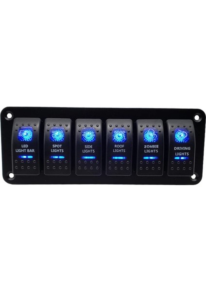 6 Çete Anahtar Paneli Stili Gang Çift LED Deniz Tekne Rocker Anahtarı Paneli Kamyon Tekne Araba Anahtarı Paneli Çakmak Soket Devre Kesici Için (Yurt Dışından)