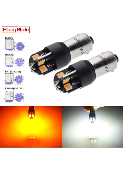 Amber 24V Ac Tarzı Bay9'lar 2x H21W BAY9S BA9S T4W T11 BAX9S H6W BAW9S HY21W LED Araba Oto Yedekleme Ters Işık Dönüş Ampul Yan Lamba Beyaz Amber 6V 12V 24V Ac (Yurt Dışından) modelleri