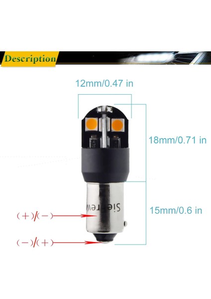 Amber 24V Ac Tarzı Bay9'lar 2x H21W BAY9S BA9S T4W T11 BAX9S H6W BAW9S HY21W LED Araba Oto Yedekleme Ters Işık Dönüş Ampul Yan Lamba Beyaz Amber 6V 12V 24V Ac (Yurt Dışından) fırsatları