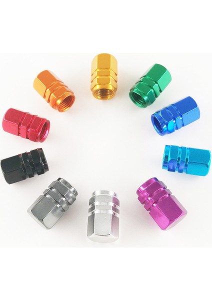 Açık Mavi Tarzı 4 Adet Alüminyum Lastik Vana Kapakları Altıgen Alaşımlı Araba Lastik Vana Kök Kapağı Hava Toz Kapağı Lastik Vana Kamyon Bisiklet Jant Vana Kök Kapağı (Yurt Dışından)