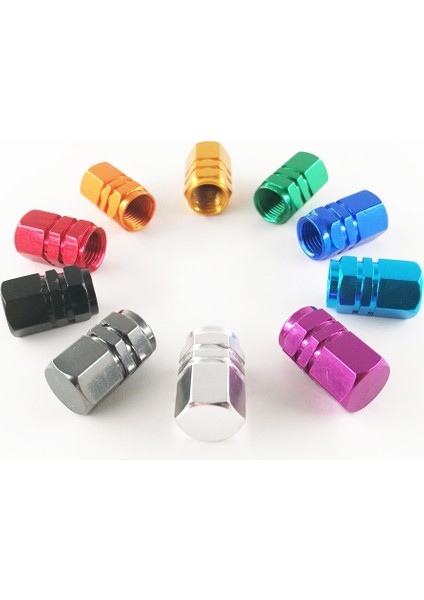 Açık Mavi Tarzı 4 Adet Alüminyum Lastik Vana Kapakları Altıgen Alaşımlı Araba Lastik Vana Kök Kapağı Hava Toz Kapağı Lastik Vana Kamyon Bisiklet Jant Vana Kök Kapağı (Yurt Dışından)