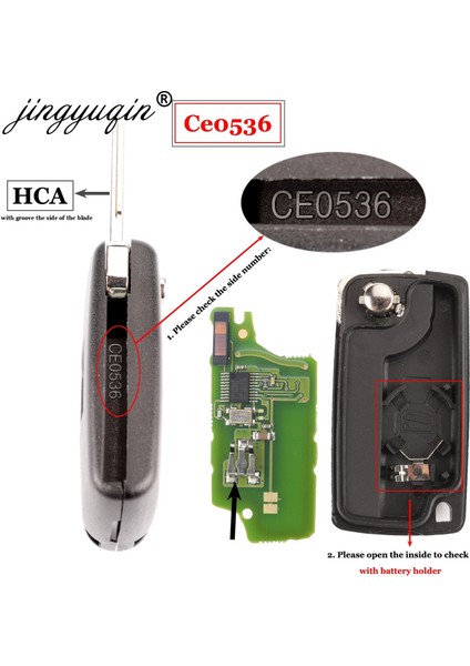 CE0523 Pcb Stili Fsk Modülasyonu Jingyuqmhz ID46 Sormak Fsk Araba Anahtarı Için Peugeot Partner Uzaktan Anahtar 3 Düğme CEE0536 (Yurt Dışından)