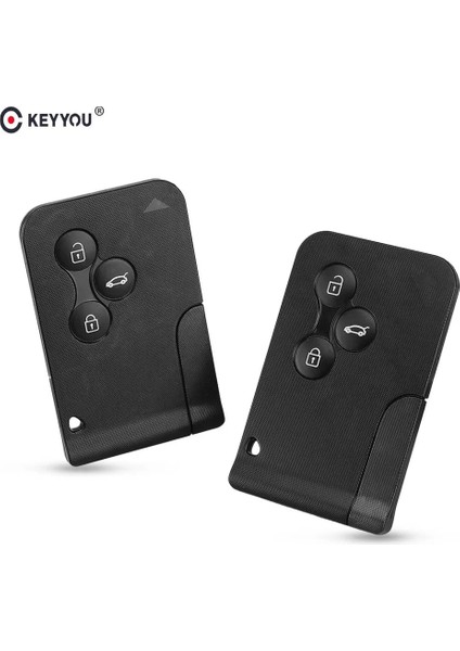 Keyyou Renault Clio Logan Megane 2 Için 3 Düğme Akıllı Kart 3 Koleos Scenic Kart Durumda Siyah Araba Anahtarlık Kabuk ile Küçük Anahtar (Yurt Dışından)