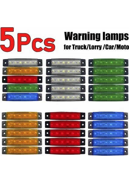 Beyaz 6 LED Kamyon Yan Genişlik Işık Kamyon Römork Işaretleme Işıkları Gece Güvenliği Göstergesi Uyarı Lambası Su Geçirmez Sinyal Lambaları 12V 24V (Yurt Dışından) modelleri