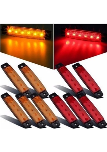 Beyaz 6 LED Kamyon Yan Genişlik Işık Kamyon Römork Işaretleme Işıkları Gece Güvenliği Göstergesi Uyarı Lambası Su Geçirmez Sinyal Lambaları 12V 24V (Yurt Dışından) fırsatları