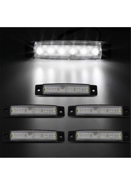 Beyaz 6 LED Kamyon Yan Genişlik Işık Kamyon Römork Işaretleme Işıkları Gece Güvenliği Göstergesi Uyarı Lambası Su Geçirmez Sinyal Lambaları 12V 24V (Yurt Dışından) indirimleri