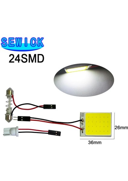 24 LED Beyaz Promosyon Beyaz T10 W5W Cob 24SMD 36SMD 48SMD Araba LED Oto Iç Okuma Lambası Ampul Işık Kubbesi Festoon Araç Paneli Lam (Yurt Dışından)