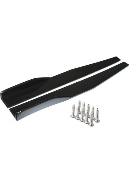 Siyah Stil .5cm Evrensel Araba Yan Etek Splitter Winglet Yan Kanat Ön Tampon Tampon Siyahkırmızıkarbon Fiber Görünümlü Yan Etekler (Yurt Dışından)