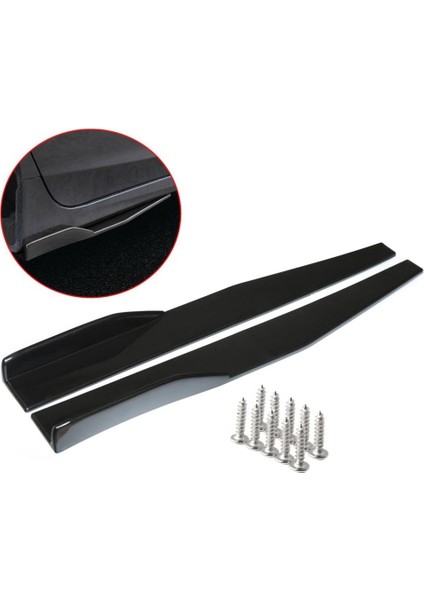 Siyah Stil .5cm Evrensel Araba Yan Etek Splitter Winglet Yan Kanat Ön Tampon Tampon Siyahkırmızıkarbon Fiber Görünümlü Yan Etekler (Yurt Dışından) modelleri