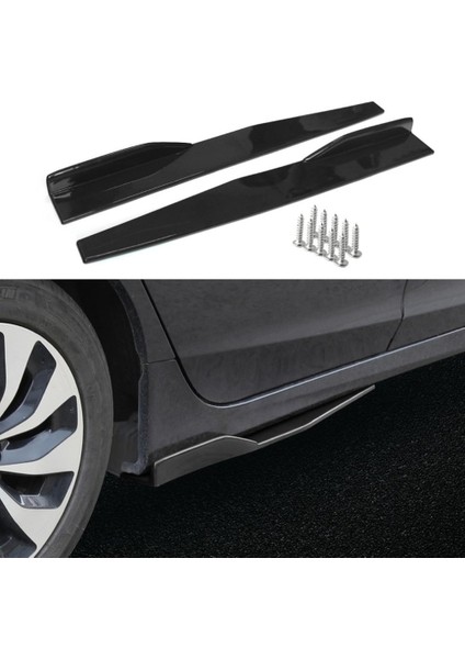 Siyah Stil .5cm Evrensel Araba Yan Etek Splitter Winglet Yan Kanat Ön Tampon Tampon Siyahkırmızıkarbon Fiber Görünümlü Yan Etekler (Yurt Dışından) fırsatları